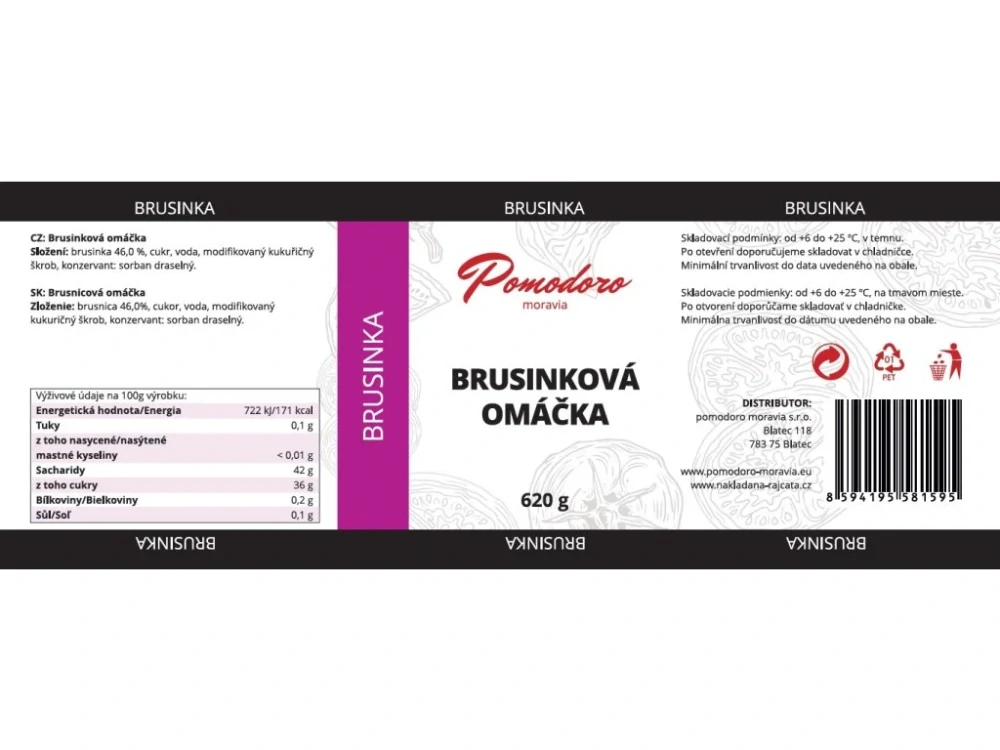 Brusinková omáčka 620g