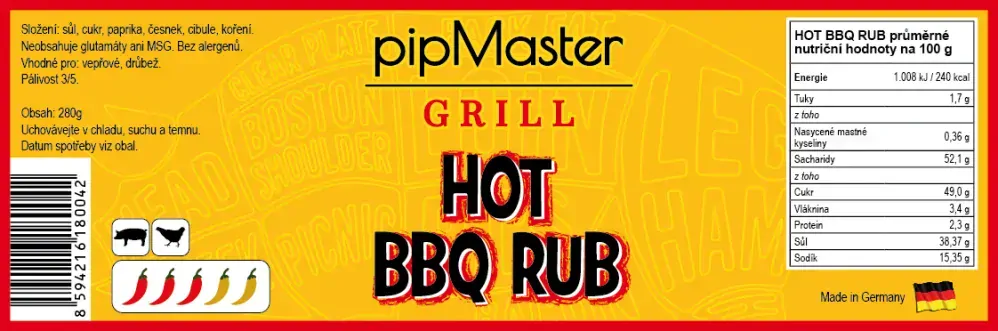 pipMaster HOT BBQ RUB 280g