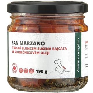 Rajčata San Marzano česnek oregáno naložená v oleji 190g