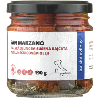 Rajčata San Marzano italské bylinky naložená v oleji 190g