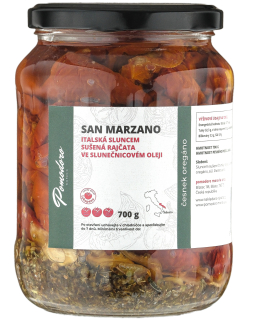 Rajčata San Marzano česnek oregáno naložená v oleji 700g