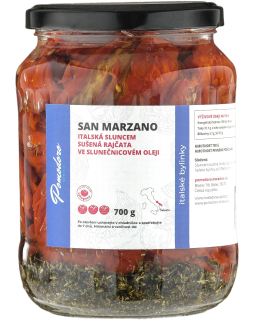 Rajčata San Marzano italské bylinky naložená v oleji 700g
